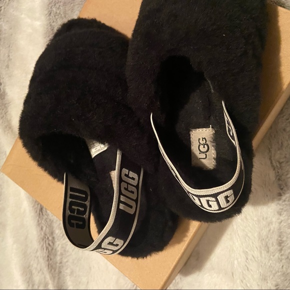 UGG fluff yeah slide size 6 black - Picture 5 of 6